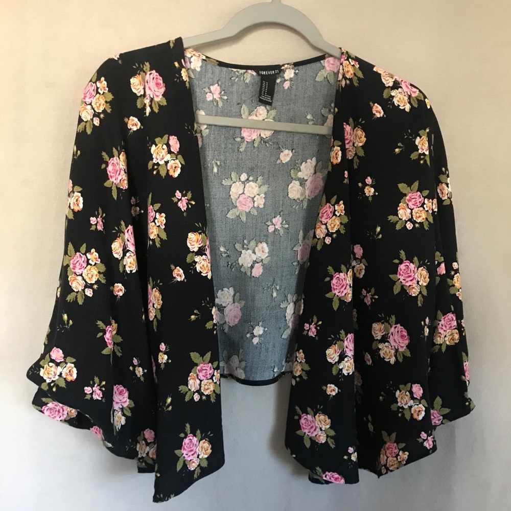 Forever 21 Wrap Black Floral